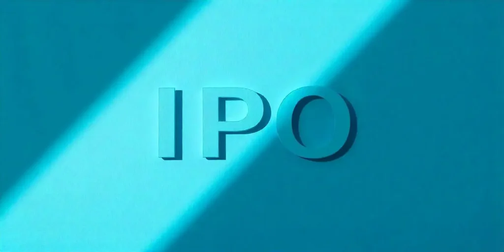 a image with the plain blue background and title IPO