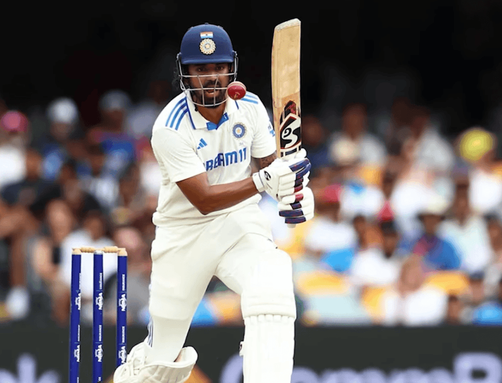 A cricket Indian batsman with bat playing a stroke