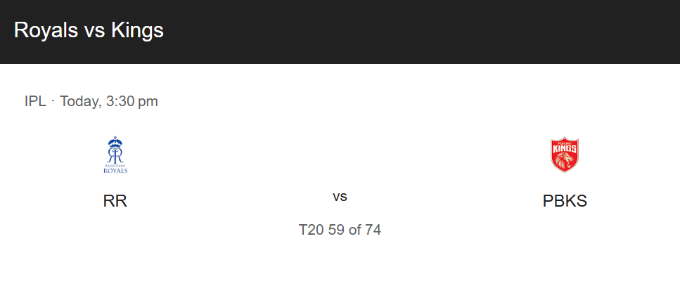 RR vs PBKS 2025