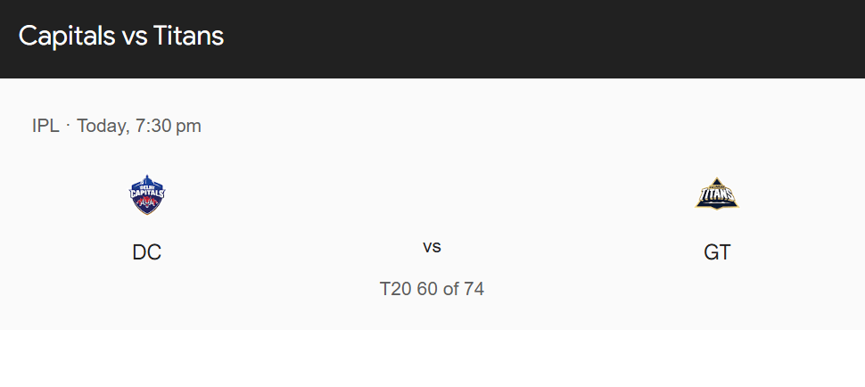 DC vs GT 2025
